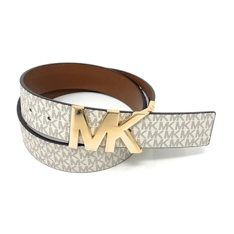 michael kors vanilla brown signature reversible belt s|signature reversible logo buckle belt.